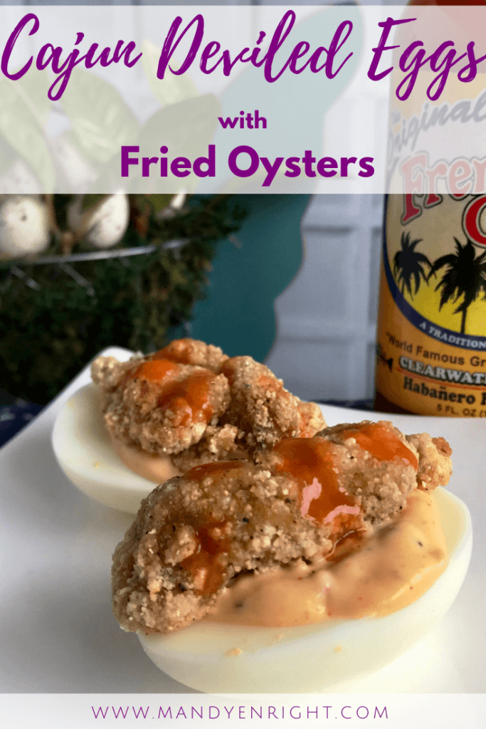 Spicy Deviled Egg Recipes | Easter Hardboiled Egg Leftovers | FOOD + MOVEMENT | Mandy Enright MS RDN RYT | Cajun Deviled Eggs with Fried Oysters