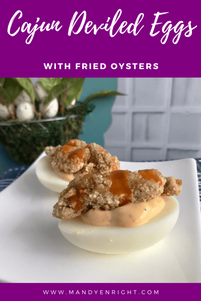 Spicy Deviled Egg Recipes | Easter Hardboiled Egg Leftovers | FOOD + MOVEMENT | Mandy Enright MS RDN RYT | Cajun Deviled Eggs with Fried Oysters
