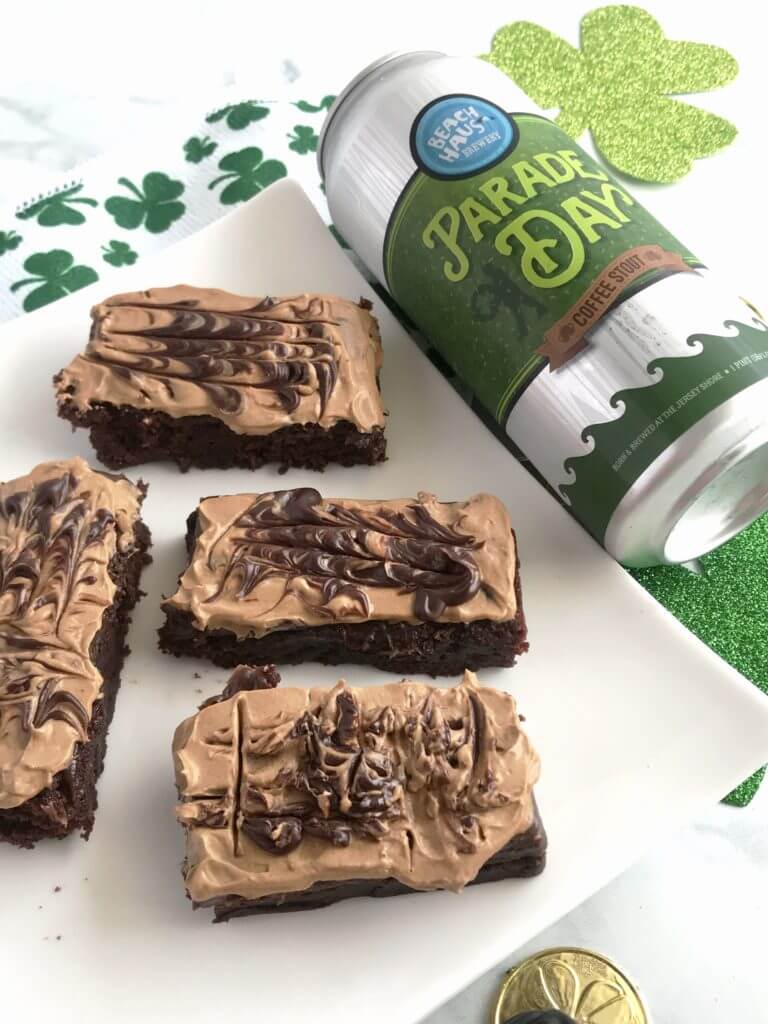 Boozy Brownies Irish Coffee Whipped Cream | Guinness Brownies | Nutrition Nuptials | Mandy Enright MS RDN RYT