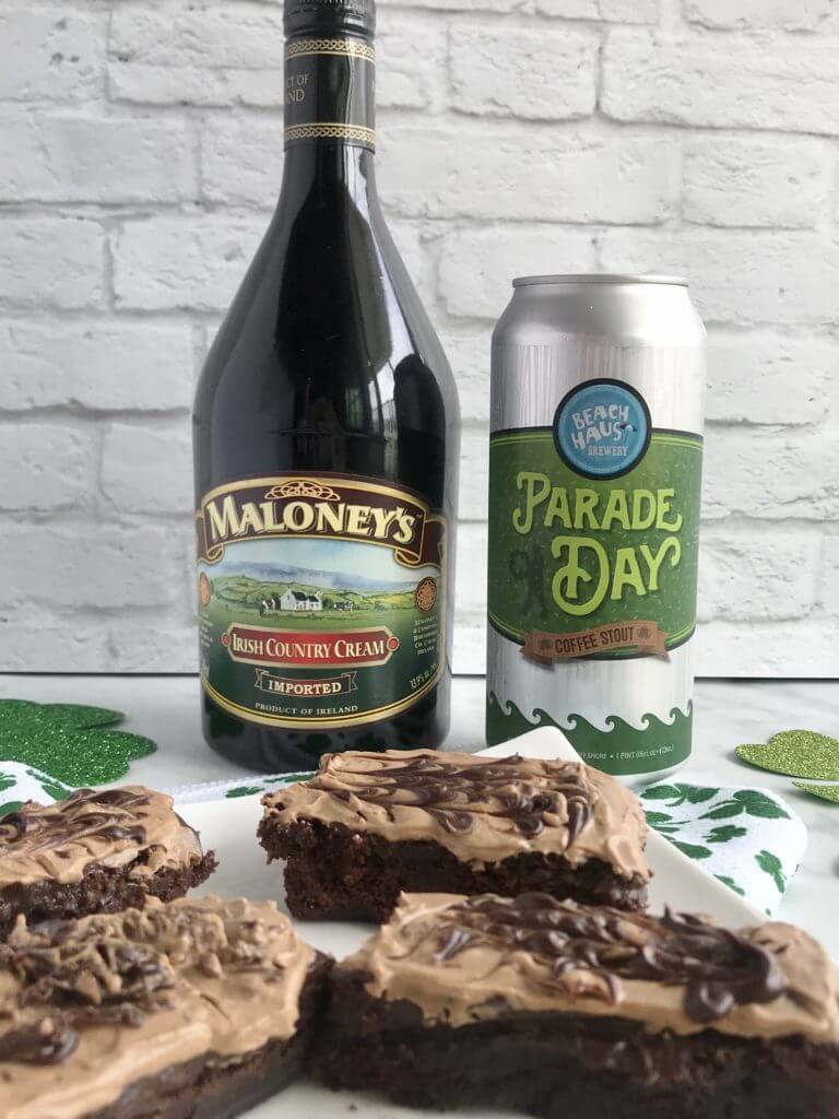 Boozy Brownies Irish Coffee Whipped Cream | Guinness Brownies | Nutrition Nuptials | Mandy Enright MS RDN RYT