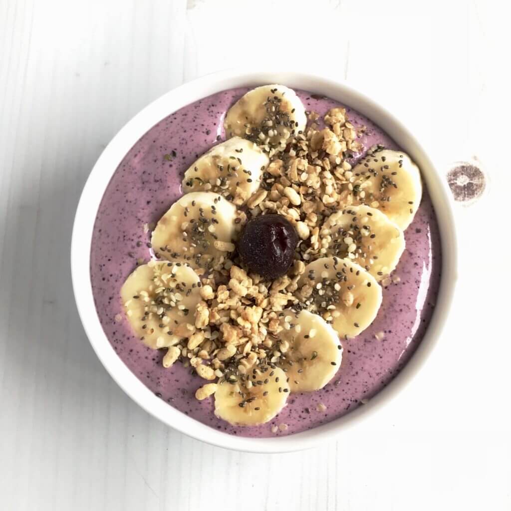 Cherry Vanilla Smoothie Bowl | Nutrition Nuptials | Mandy Enright MS RDN RYT