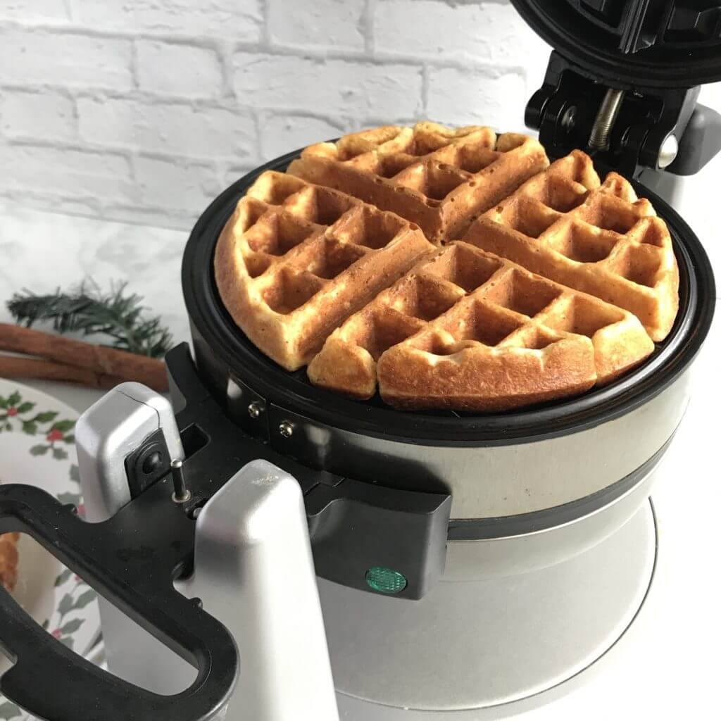 Eggnog Waffles with Maple Bourbon Syrup | Nutrition Nuptials | Mandy Enright MS RDN RYT