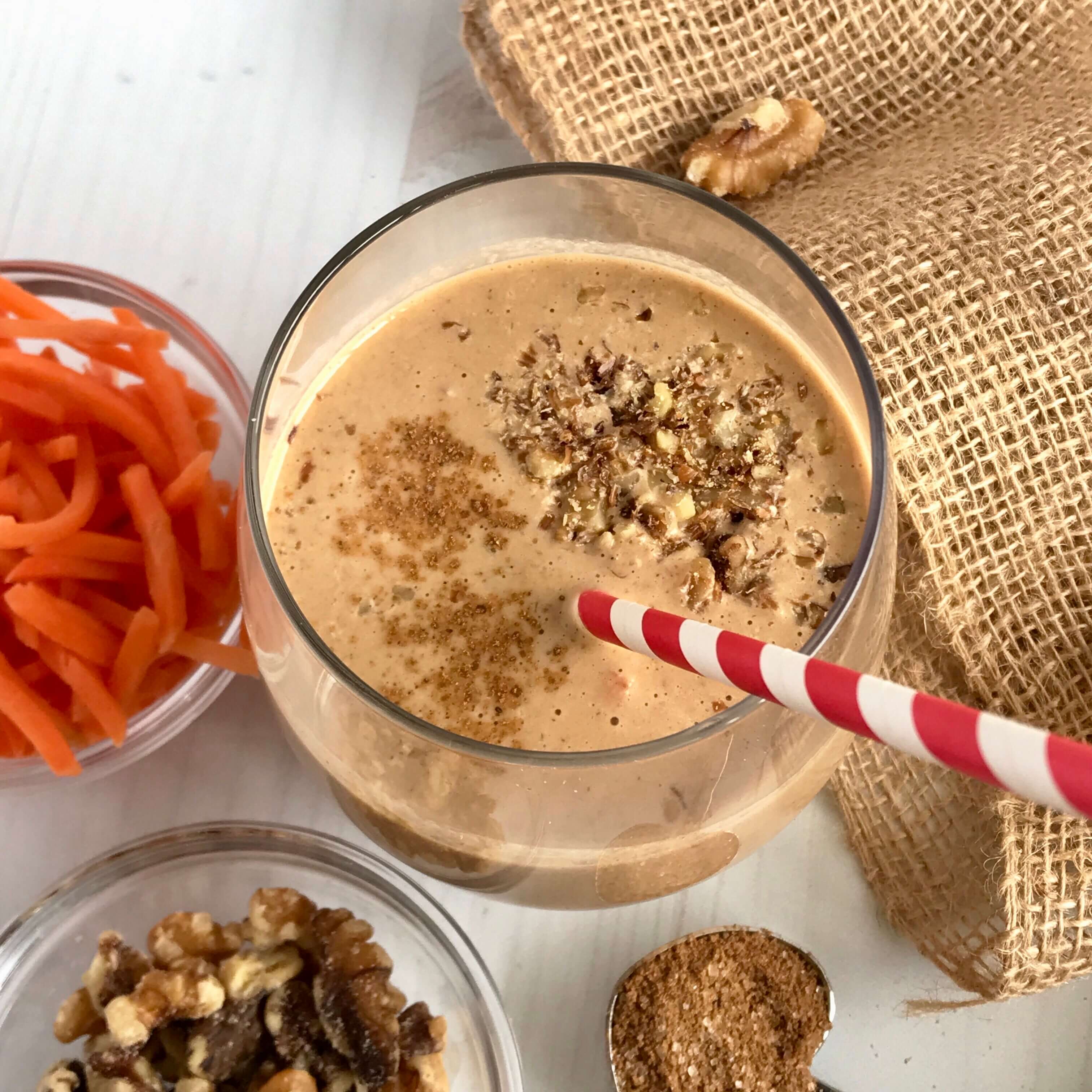 Carrot Cake Smoothie | Nutrition Nuptials | Mandy Enright MS RDN RYT