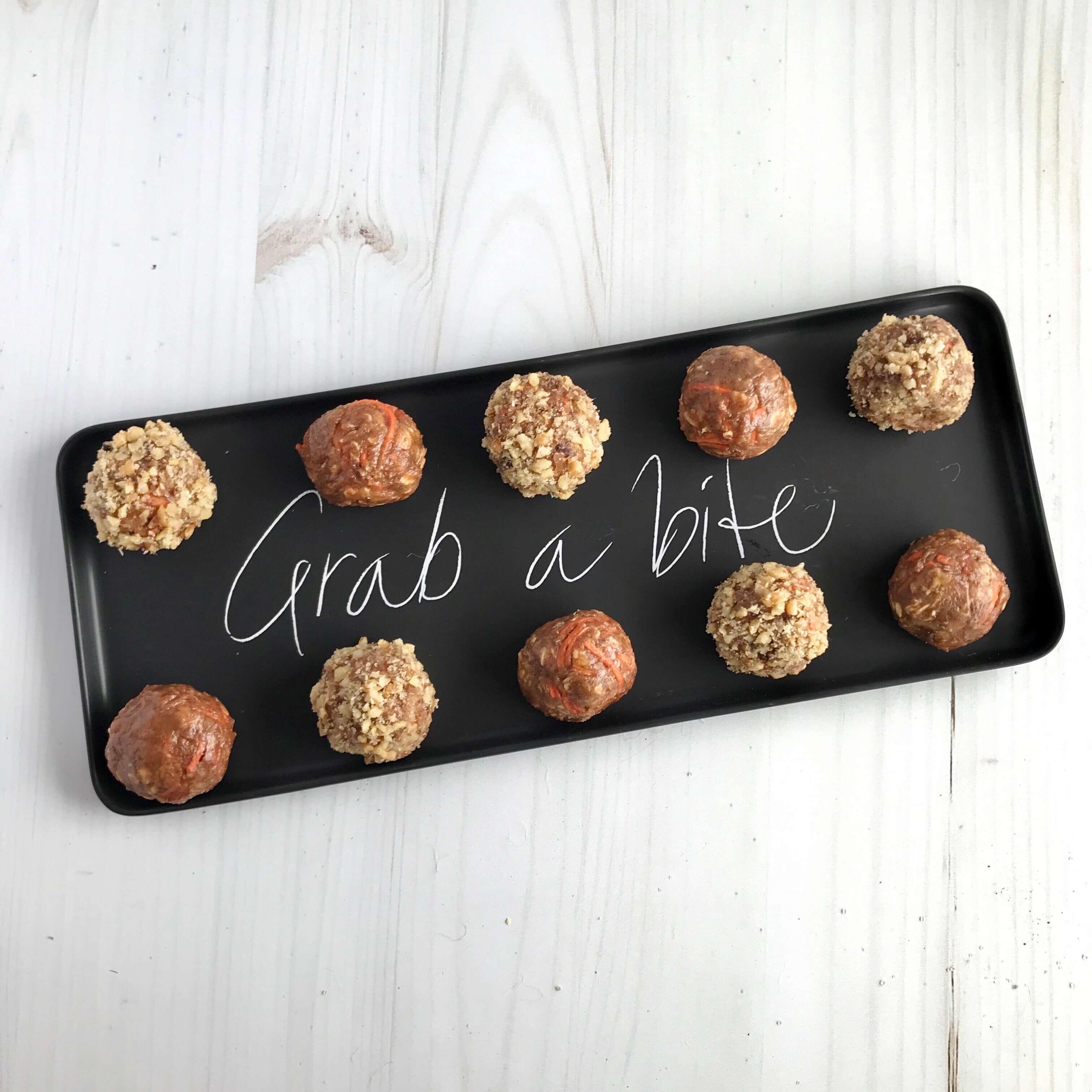 Carrot Cake Protein Bites | Energy Balls | Carrot Cake Protein Bites | Nutrition Nuptials | Mandy Enright MS RDN RYT