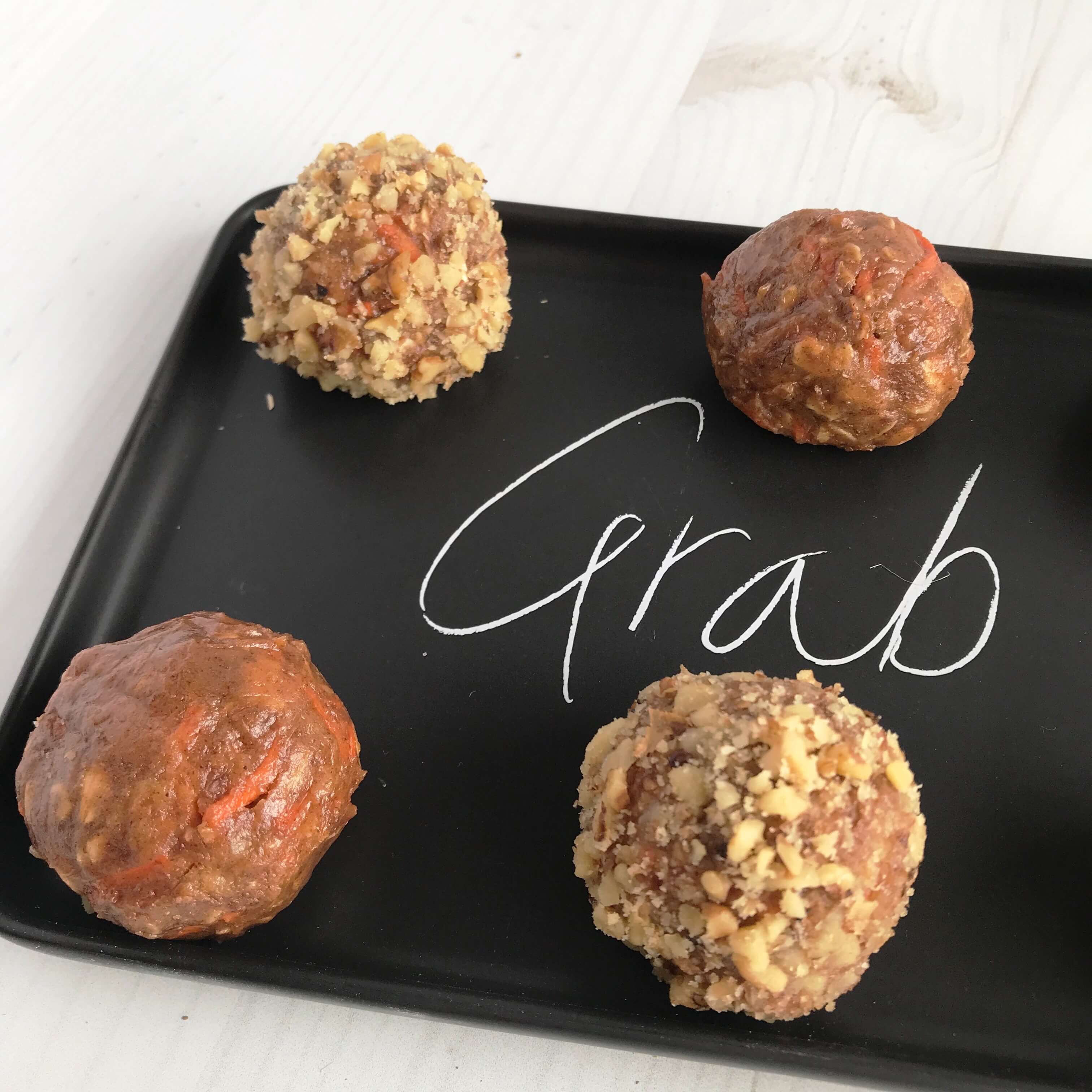 Carrot Cake Protein Bites | Energy Balls | Carrot Cake Protein Bites | Nutrition Nuptials | Mandy Enright MS RDN RYT