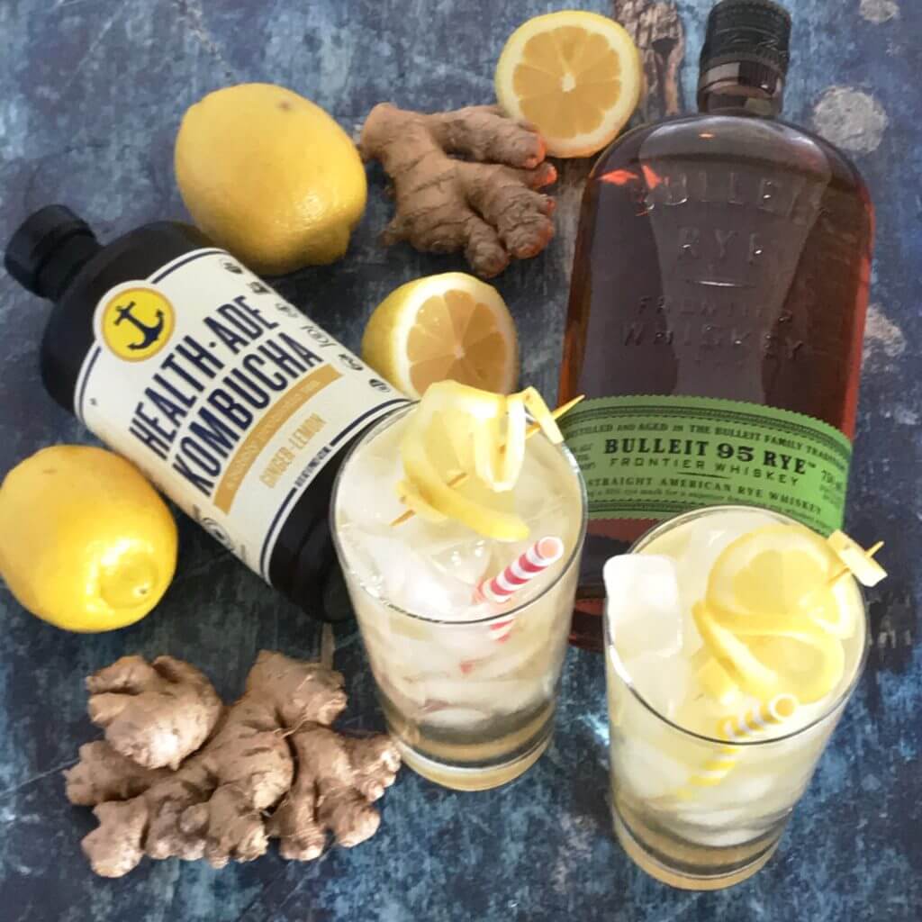 Kombullet Kocktail Recipe | Probiotic Cocktail | Kombucha Cocktail Recipe | Nutrition Nuptials | Mandy Enright MS RDN RYT