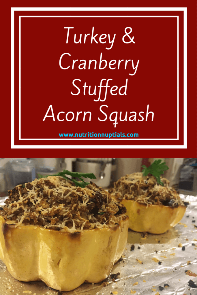 Turkey & Cranberry Stuffed Acorn Squash | Nutrition Nuptials | Mandy Enright MS RDN RYT